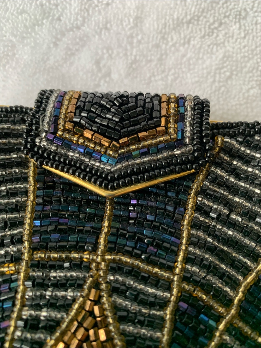 Vintage Henry Birks Beaded Art Deco Evening Clutch, no strap - Picture 7 of 14